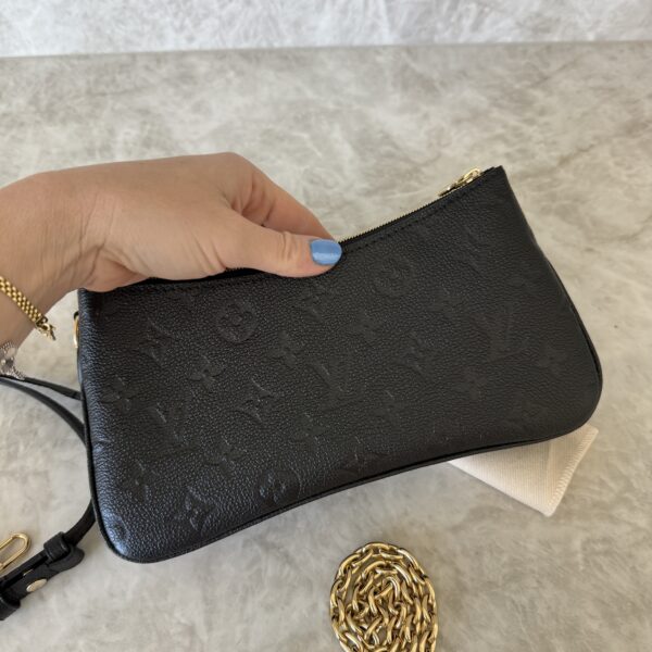 Louis Vuitton Monogram Empreinte Leather Pochette Liv Black