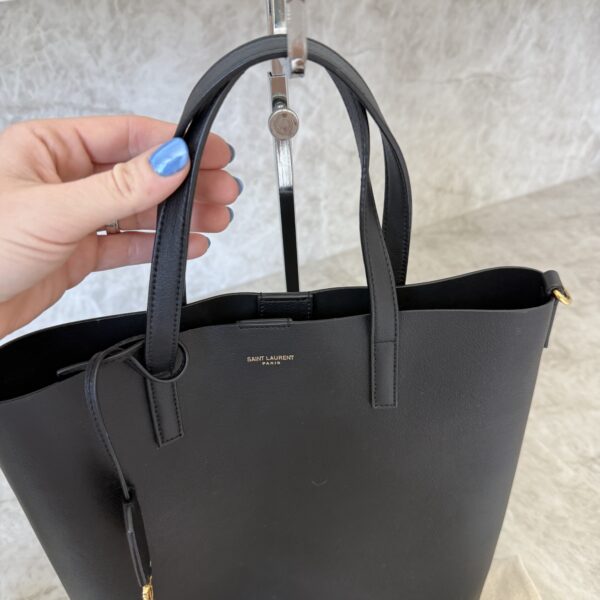 Saint Laurent (YSL) Calfskin Toy Shopping Tote Black