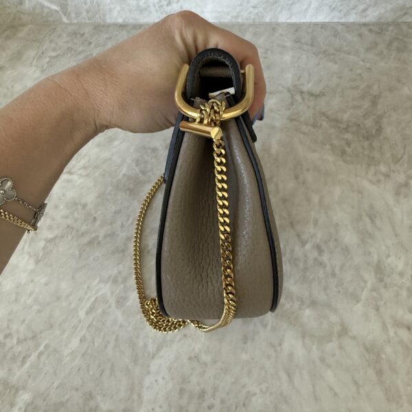 Chloe Grained Lambskin Mini Drew Shoulder Bag Taupe