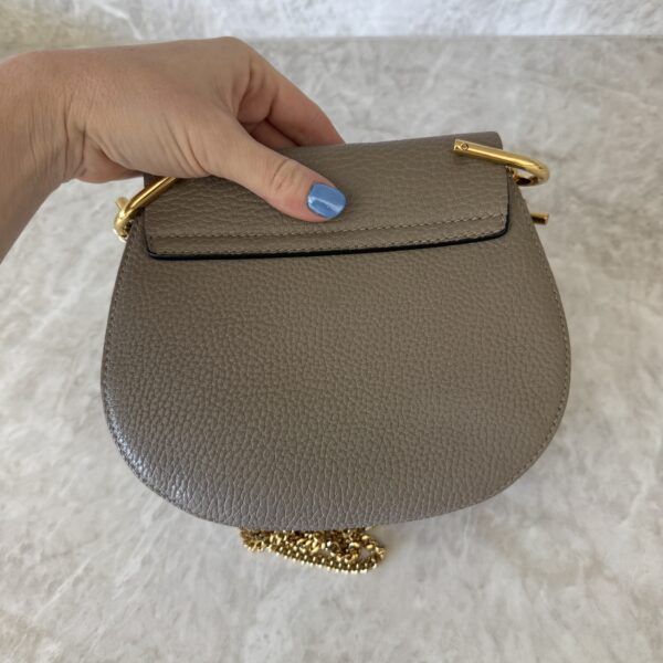 Chloe Grained Lambskin Mini Drew Shoulder Bag Taupe