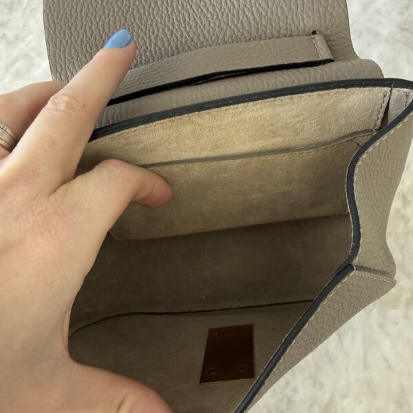 Chloe Grained Lambskin Mini Drew Shoulder Bag Taupe