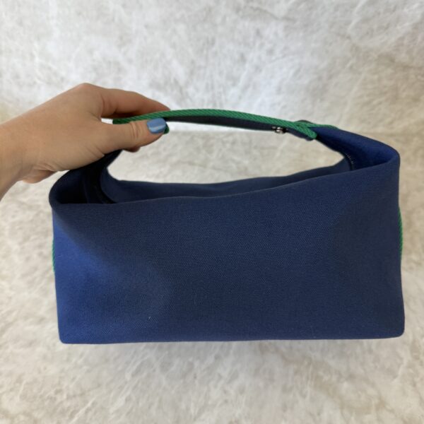 Hermes Canvas Large Bride-A-Brac Pouch Marine