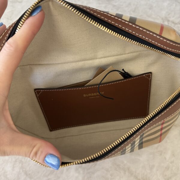 Burberry Recycled Polyester Vintage Check Medium Sonny Bum Bag Archive Beige Black