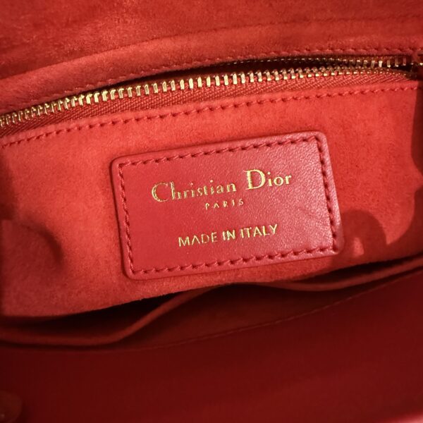 Christian Dior Lambskin Cannage Dioramour Heart Small Lady Dior Red