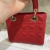 Christian Dior Lambskin Cannage Dioramour Heart Small Lady Dior Red