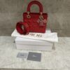 Christian Dior Lambskin Cannage Dioramour Heart Small Lady Dior Red