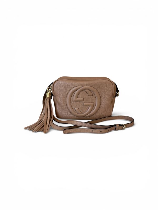 Gucci Calfskin Small Soho Disco Bag Beige