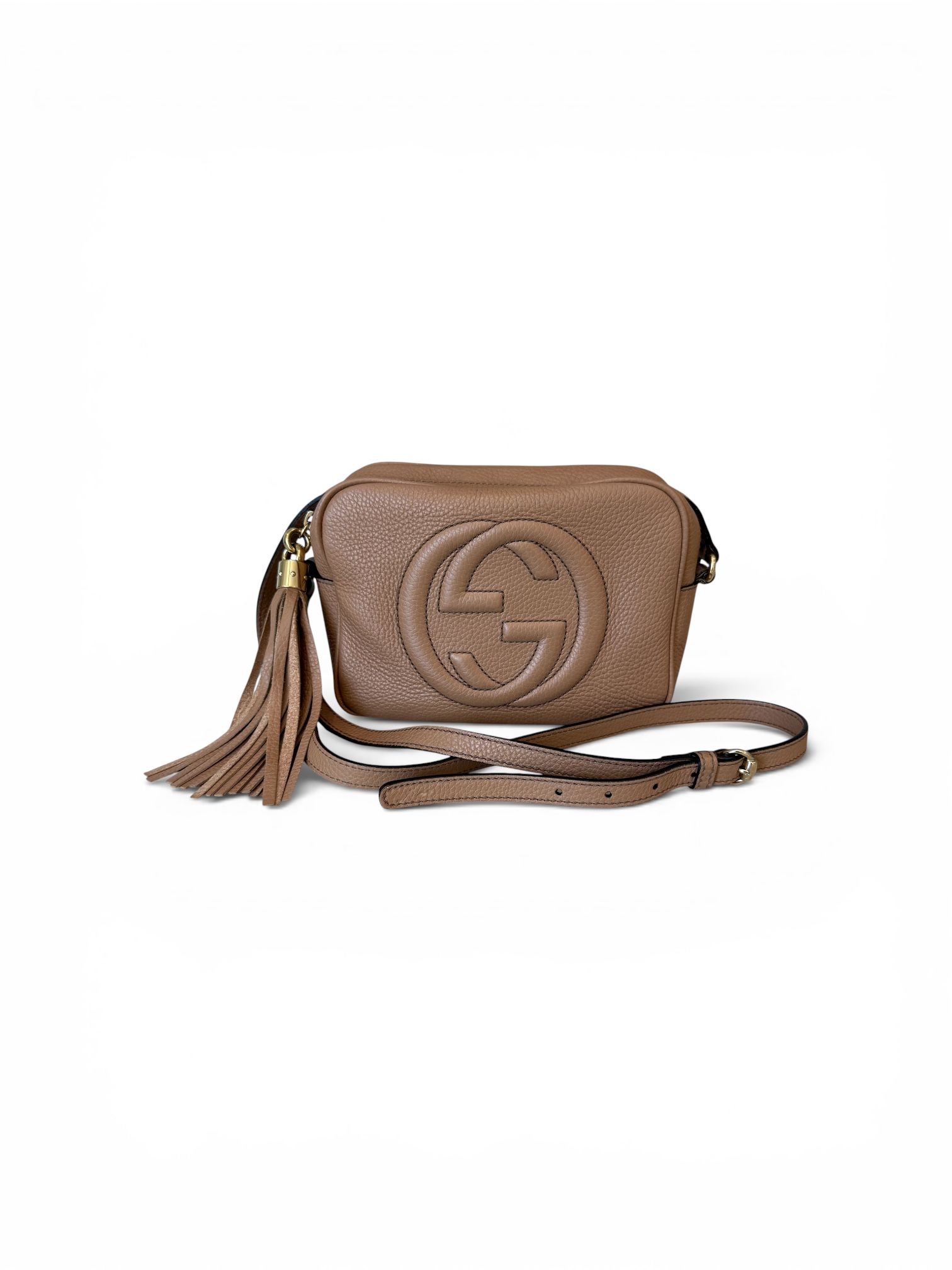 Gucci Calfskin Small Soho Disco Bag Beige