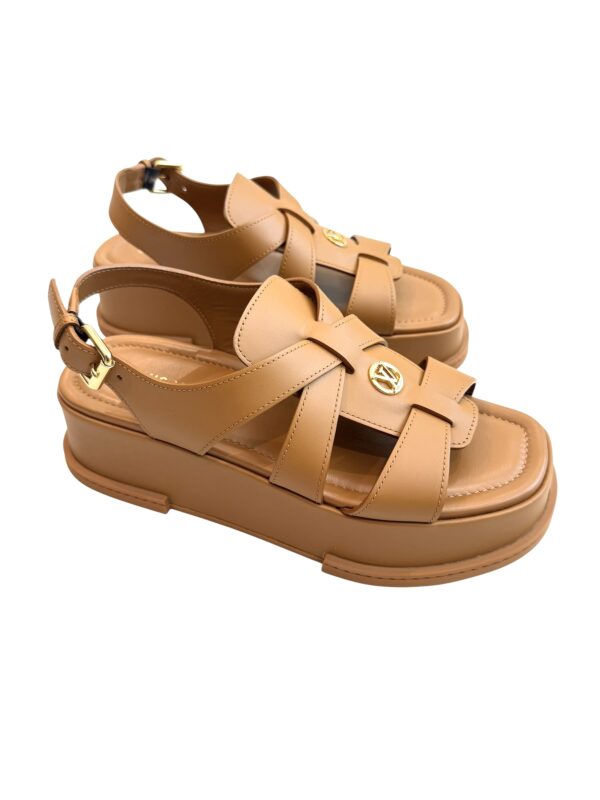 Louis Vuitton Maya Flatform Calfskin Slingback Sandals Women's Size:| IT 39