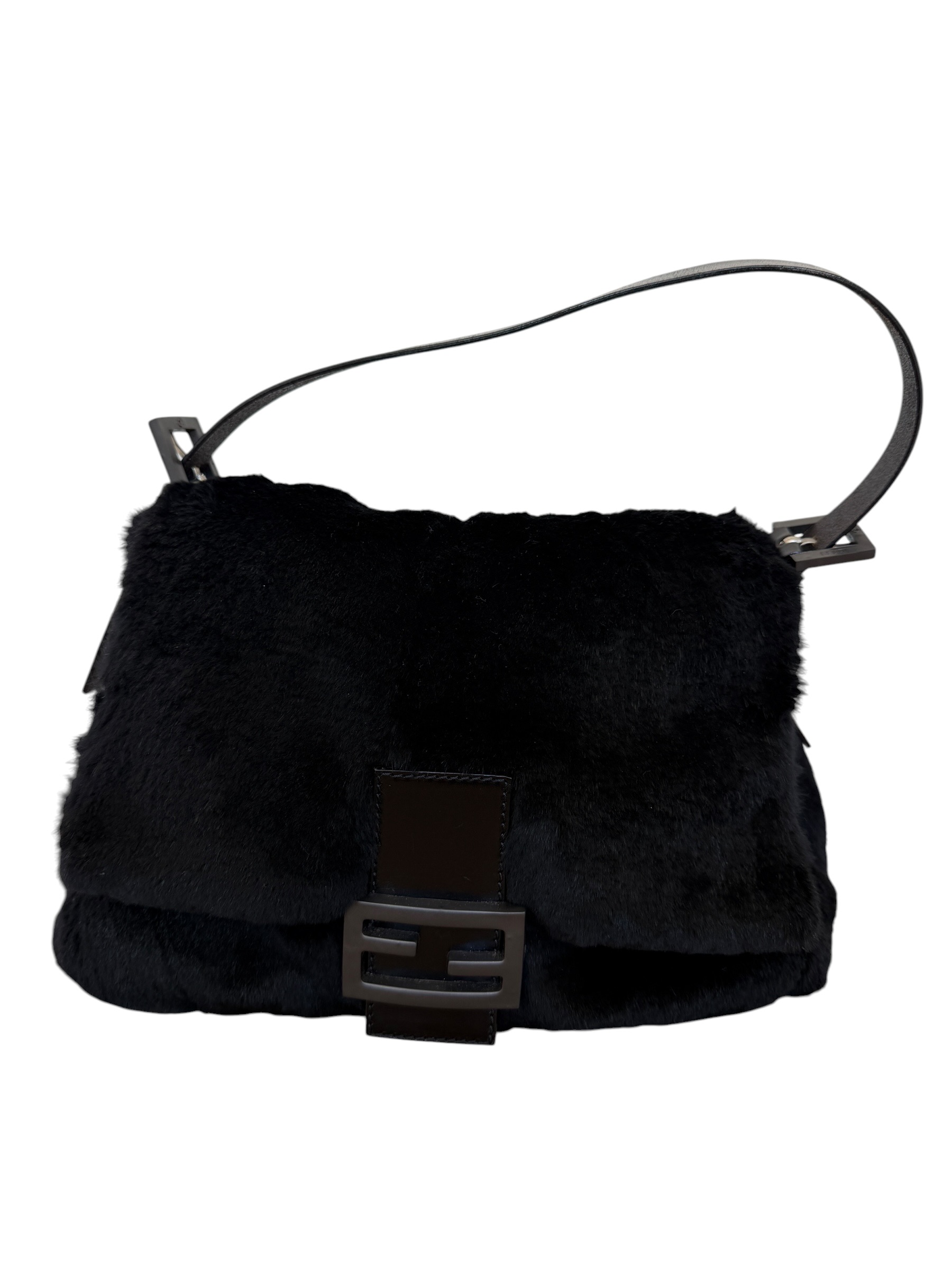 Fendi Fur Mama Baguette Black