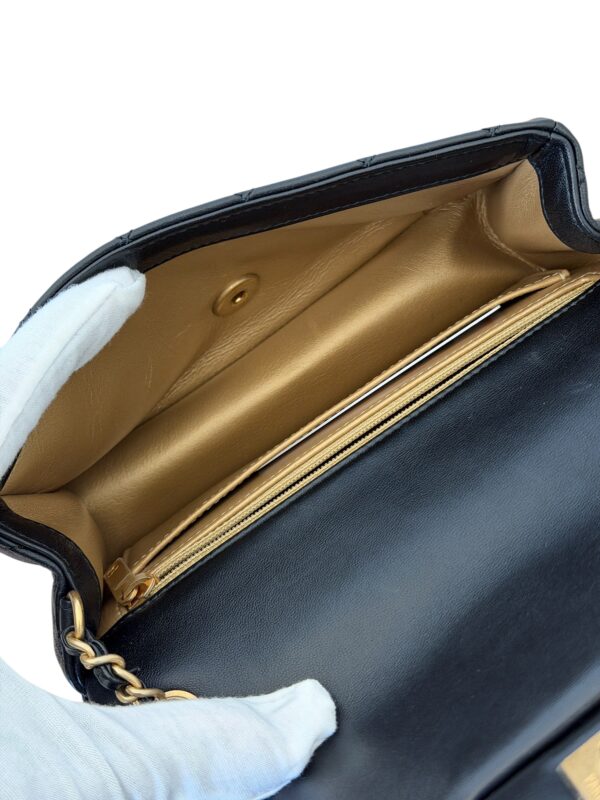 Chanel Lambskin Quilted Mini Rectangular Pearl Crush Flap Black