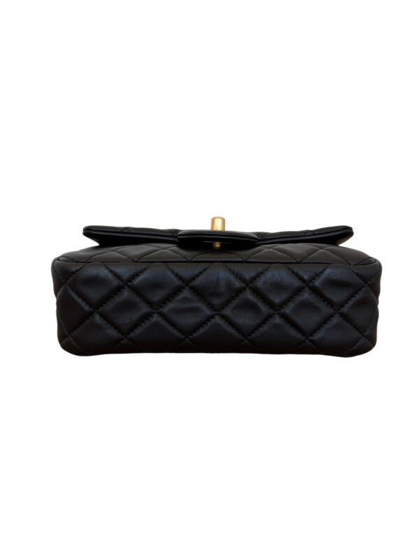 Chanel Lambskin Quilted Mini Rectangular Pearl Crush Flap Black