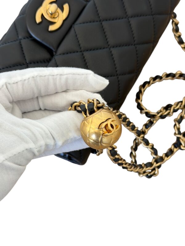 Chanel Lambskin Quilted Mini Rectangular Pearl Crush Flap Black