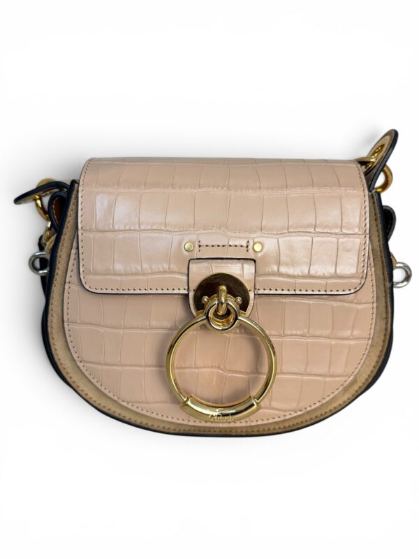 Saint Laurent (YSL) Tess Bag Crocodile Embossed Leather Small