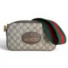 Gucci GG Supreme Monogram Neo Vintage Web Shoulder Bag Brown Yellow