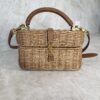 Saint Laurent (YSL) Gaby Top Handle Vanity Bag Wicker with Leather