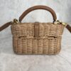 Saint Laurent (YSL) Gaby Top Handle Vanity Bag Wicker with Leather