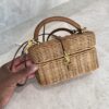 Saint Laurent (YSL) Gaby Top Handle Vanity Bag Wicker with Leather