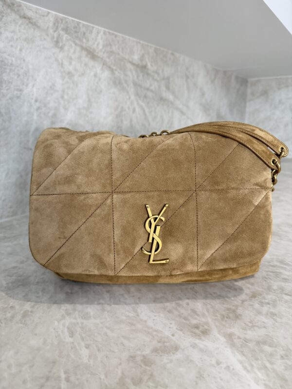 Saint Laurent (YSL) Suede Matelasse Monogram Medium Jamie 4.3 Golden Leaf