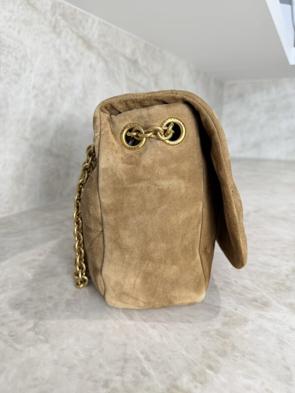 Saint Laurent (YSL) Suede Matelasse Monogram Medium Jamie 4.3 Golden Leaf