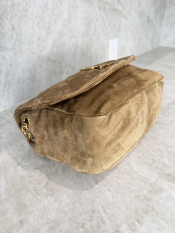 Saint Laurent (YSL) Suede Matelasse Monogram Medium Jamie 4.3 Golden Leaf
