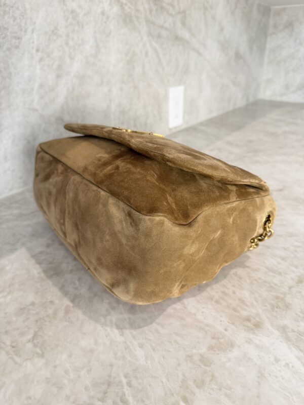 Saint Laurent (YSL) Suede Matelasse Monogram Medium Jamie 4.3 Golden Leaf