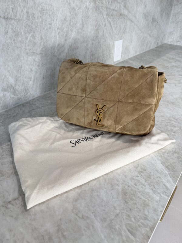 Saint Laurent (YSL) Suede Matelasse Monogram Medium Jamie 4.3 Golden Leaf
