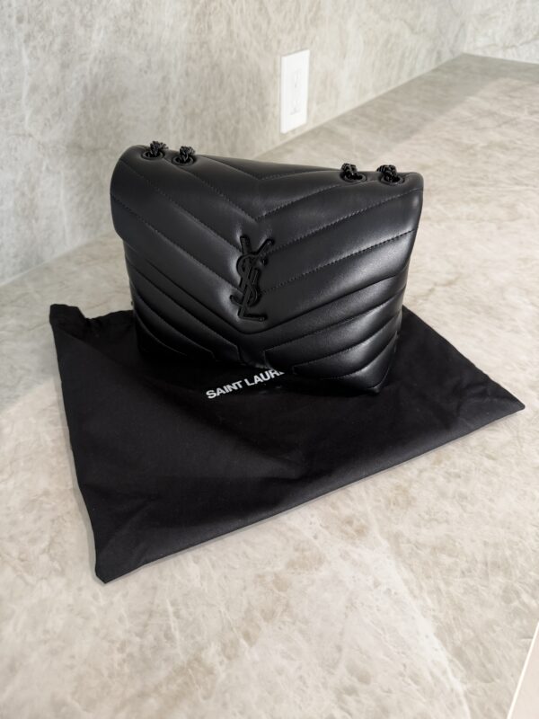 Saint Laurent (YSL) Loulou Small In Quilted Leather Black and Black Hardware