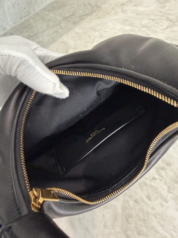 Saint Laurent (YSL) Plunged Lambskin Calypso Mini Hobo Black