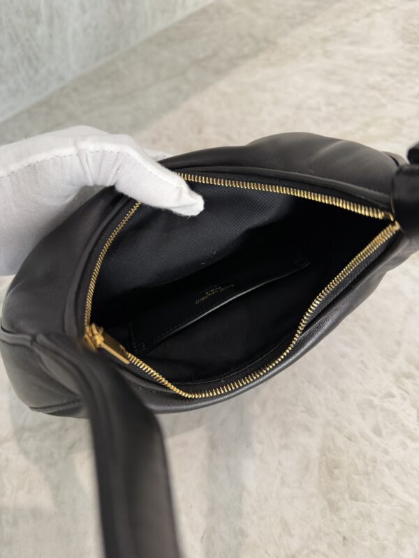 Saint Laurent (YSL) Plunged Lambskin Calypso Mini Hobo Black