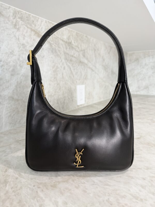 Saint Laurent (YSL) Plunged Lambskin Calypso Mini Hobo Black