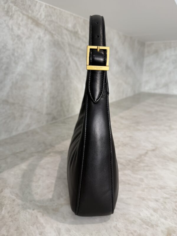 Saint Laurent (YSL) Plunged Lambskin Calypso Mini Hobo Black