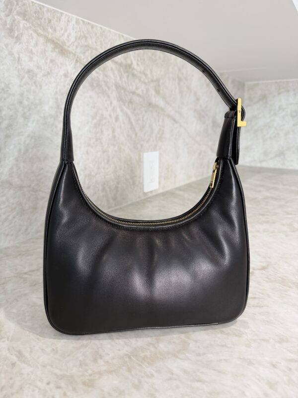 Saint Laurent (YSL) Plunged Lambskin Calypso Mini Hobo Black