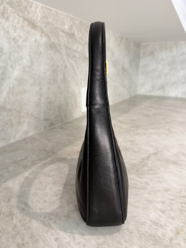 Saint Laurent (YSL) Plunged Lambskin Calypso Mini Hobo Black