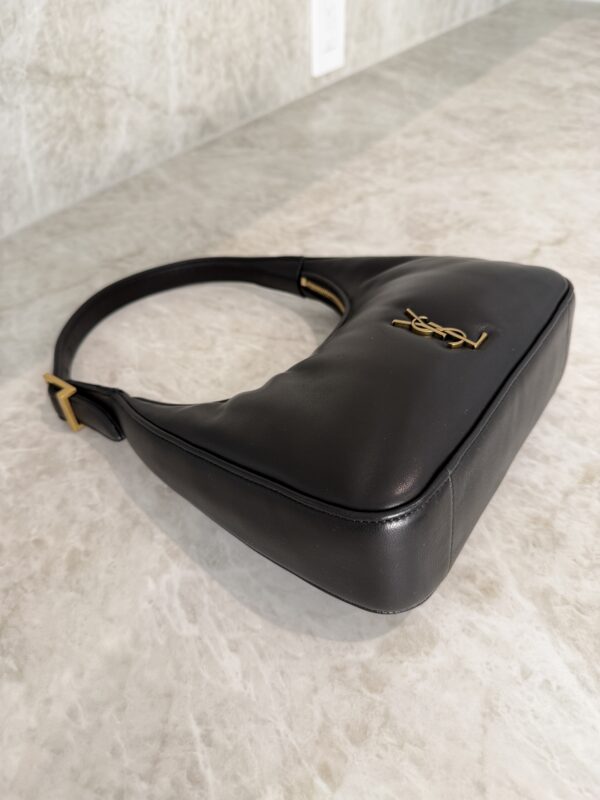 Saint Laurent (YSL) Plunged Lambskin Calypso Mini Hobo Black