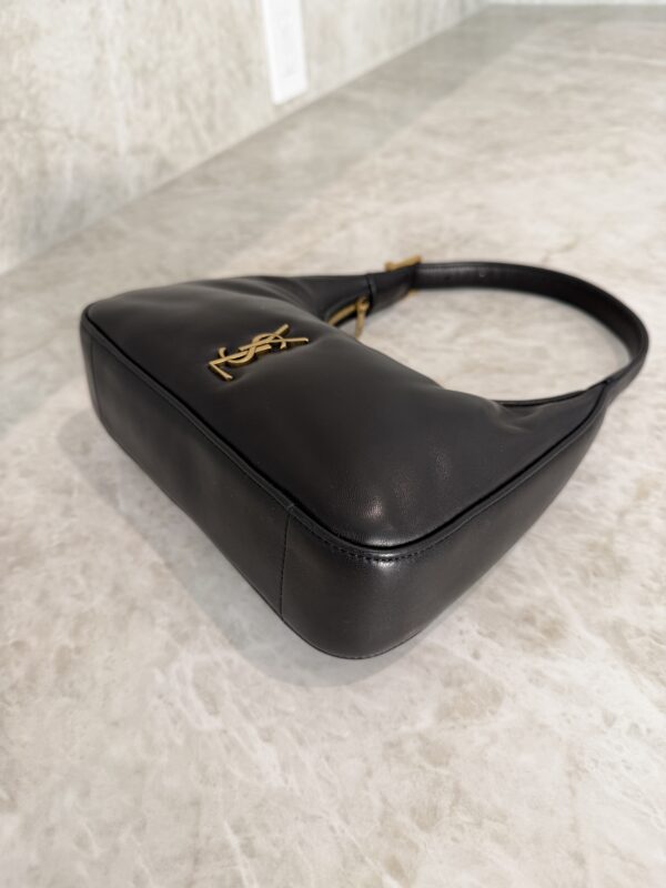 Saint Laurent (YSL) Plunged Lambskin Calypso Mini Hobo Black