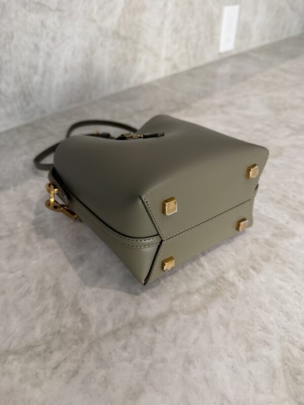 Saint Laurent (YSL) Shiny Calfskin Le 37 Mini Bucket Bag Strong Moss