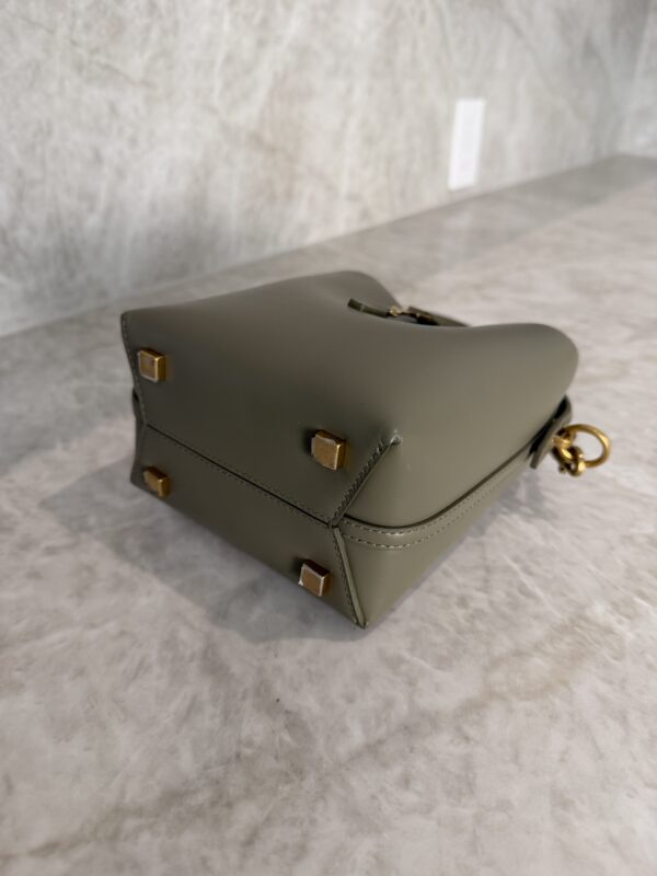 Saint Laurent (YSL) Shiny Calfskin Le 37 Mini Bucket Bag Strong Moss