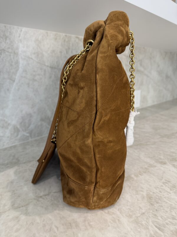 Saint Laurent (YSL) Suede Matelasse Large Jamie Pochon Golden Leaf