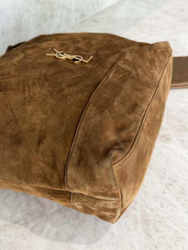 Saint Laurent (YSL) Suede Matelasse Large Jamie Pochon Golden Leaf