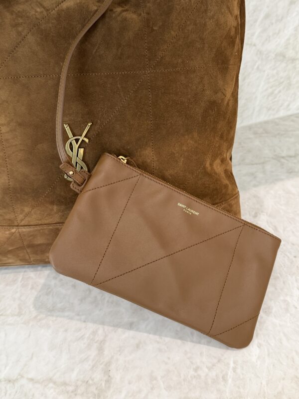 Saint Laurent (YSL) Suede Matelasse Large Jamie Pochon Golden Leaf