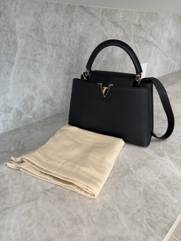Louis Vuitton Taurillon Capucines MM Black