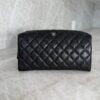 Chanel Grained Shiny Calfskin Gold Tone Hardware Zippered Case Large