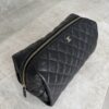 Chanel Grained Shiny Calfskin Gold Tone Hardware Zippered Case Large