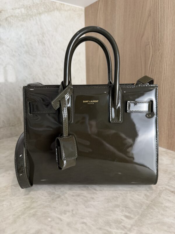 Saint Laurent (YSL) Patent Nano Sac De Jour Dark Vineyard