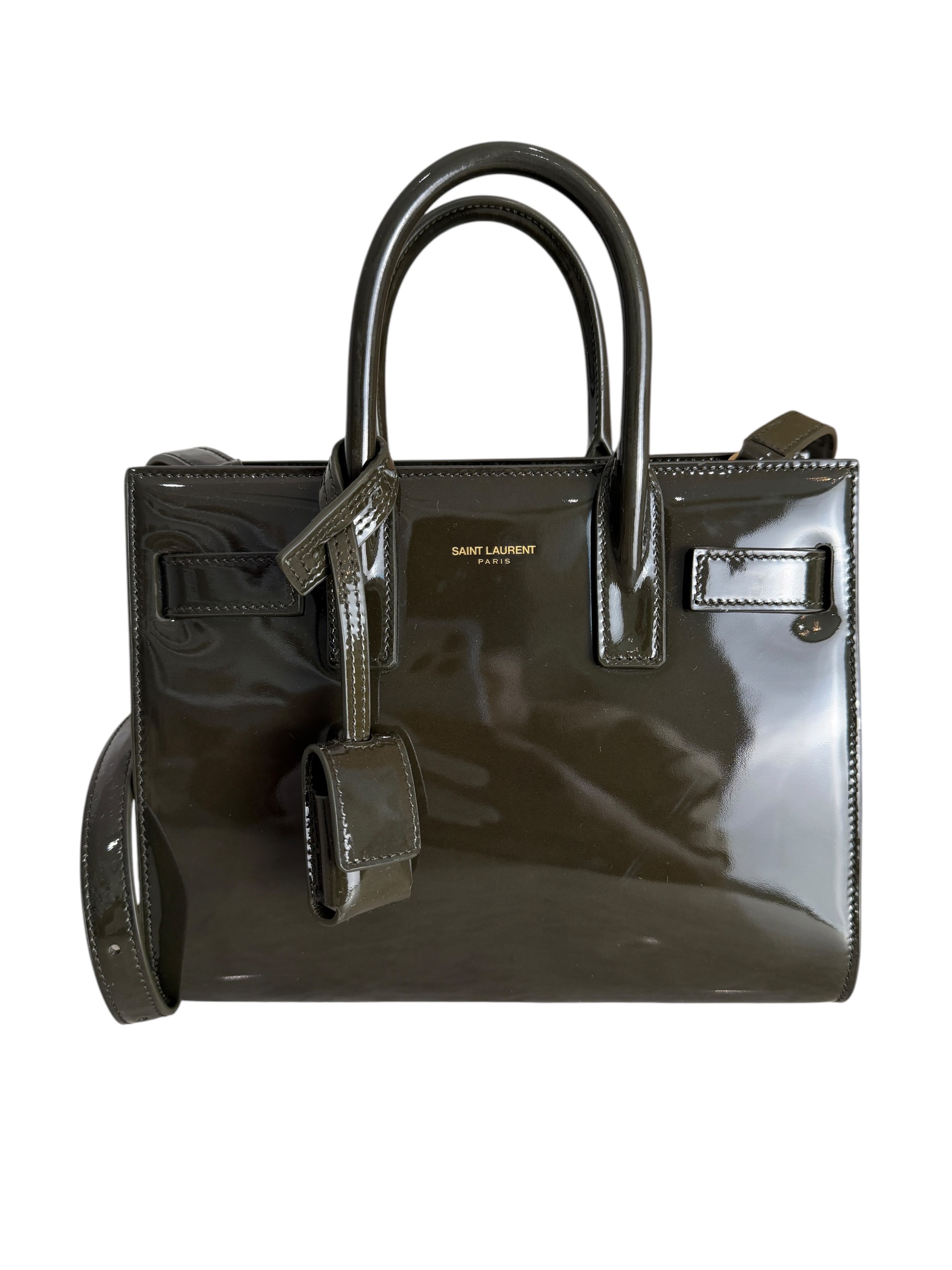 Saint Laurent (YSL) Patent Nano Sac De Jour Dark Vineyard