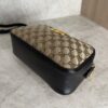 Gucci Monogram Matelasse Diagonal Small GG Marmont Chain Shoulder Bag Beige Black