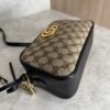 Gucci Monogram Matelasse Diagonal Small GG Marmont Chain Shoulder Bag Beige Black