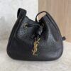 Saint Laurent (YSL) Grained Calfskin Paris VII Mini Flat Hobo Black