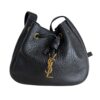 Saint Laurent (YSL) Grained Calfskin Paris VII Mini Flat Hobo Black